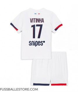 Günstige Paris Saint-Germain Vitinha #17 Auswärts Trikotsatzt Kinder 2025-26 Kurzarm (+ Kurze Hosen)